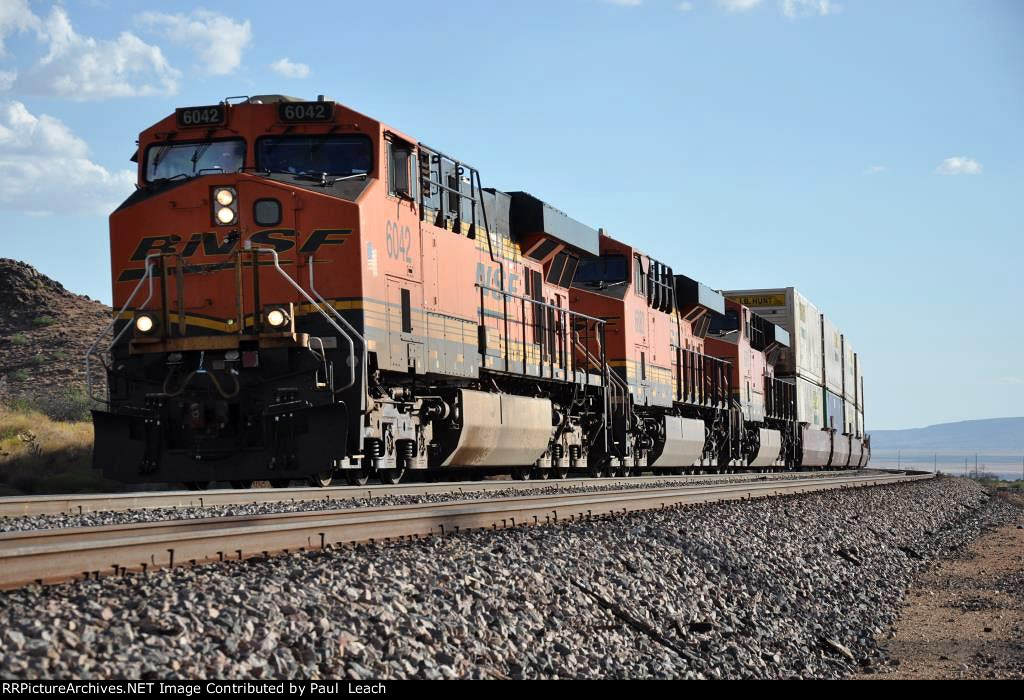 Eastbound intermodal comes up the grade